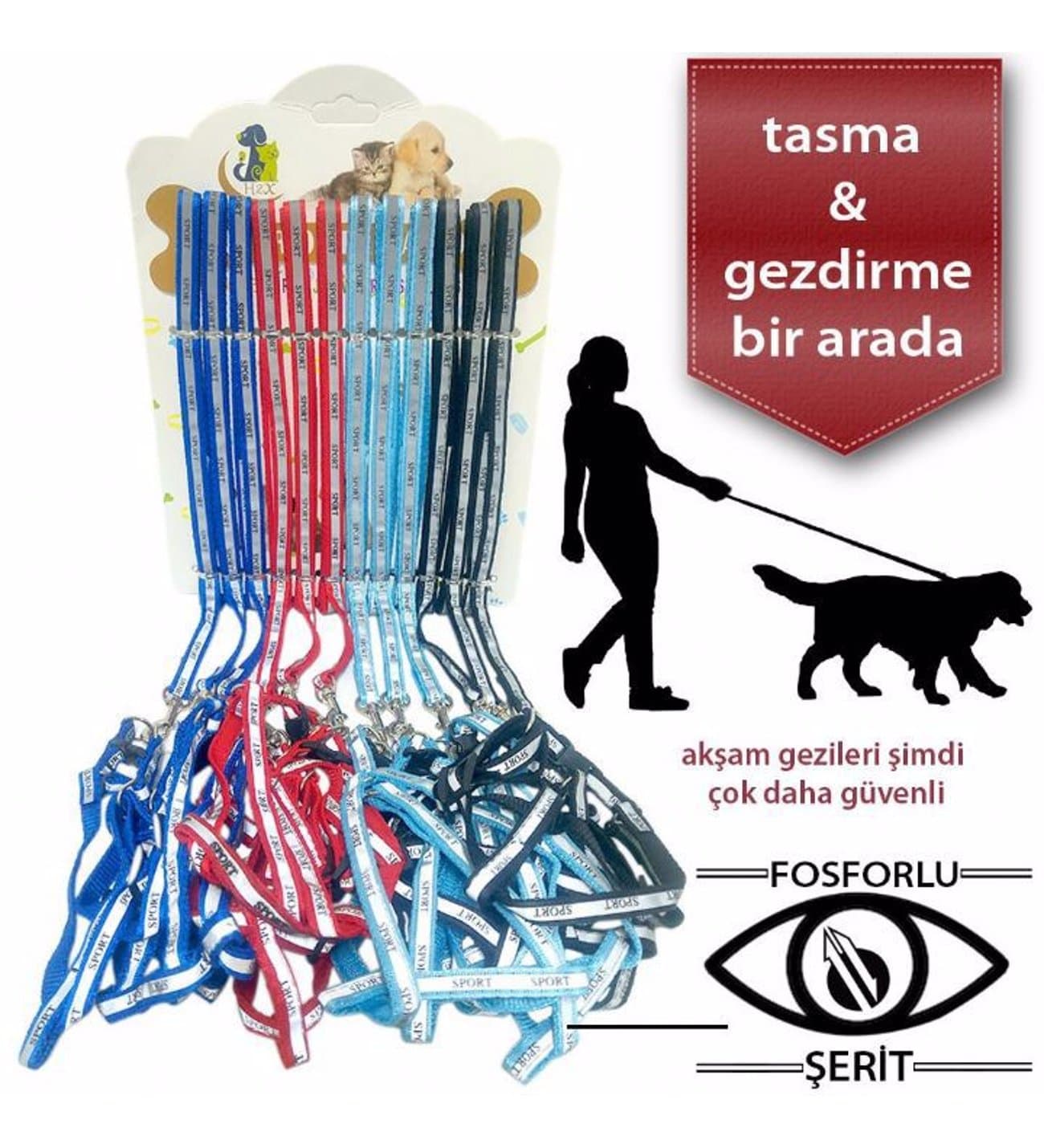 Maxi Life Reflektörlü Göğüs Tasma + Gezdirme Seti - 1