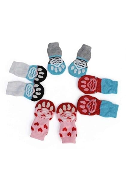 Flypet Kaymaz Tabanlı Köpek Çorabı 4'lü - 1