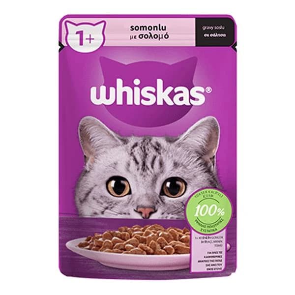 Whiskas Somonlu Yetişkin Kedi Pouch 85gr 28'li - 1