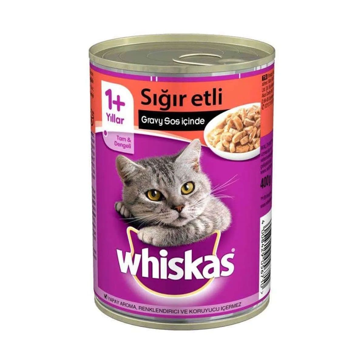 Whiskas Sığır Etli Kedi Konserve 400gr 24'lü - 1