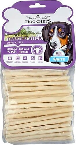 Dog Chefs Beyaz Burgu Çubuk 12cm 100'lü - 1