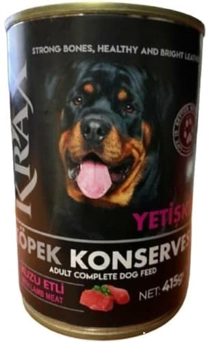 Krax Kıyılmış Kuzu Etli Pirinçli Yetişkin Konserve 415gr