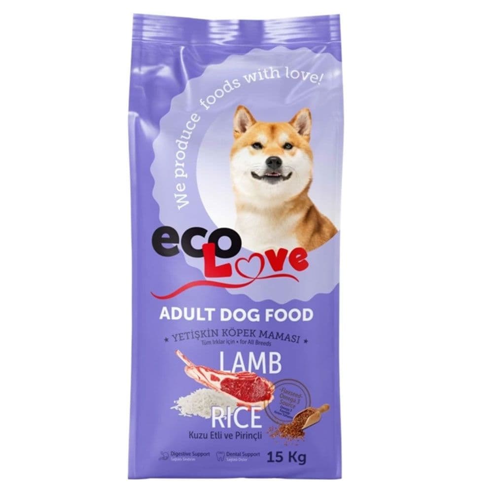 Eco Love Kuzu Etli Pirinçli Yetişkin Köpek Maması 15kg