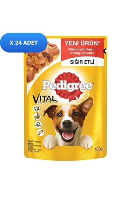 Pedigree Biftekli Yetişkin Köpek Pouch 100gr 24'lü - 1