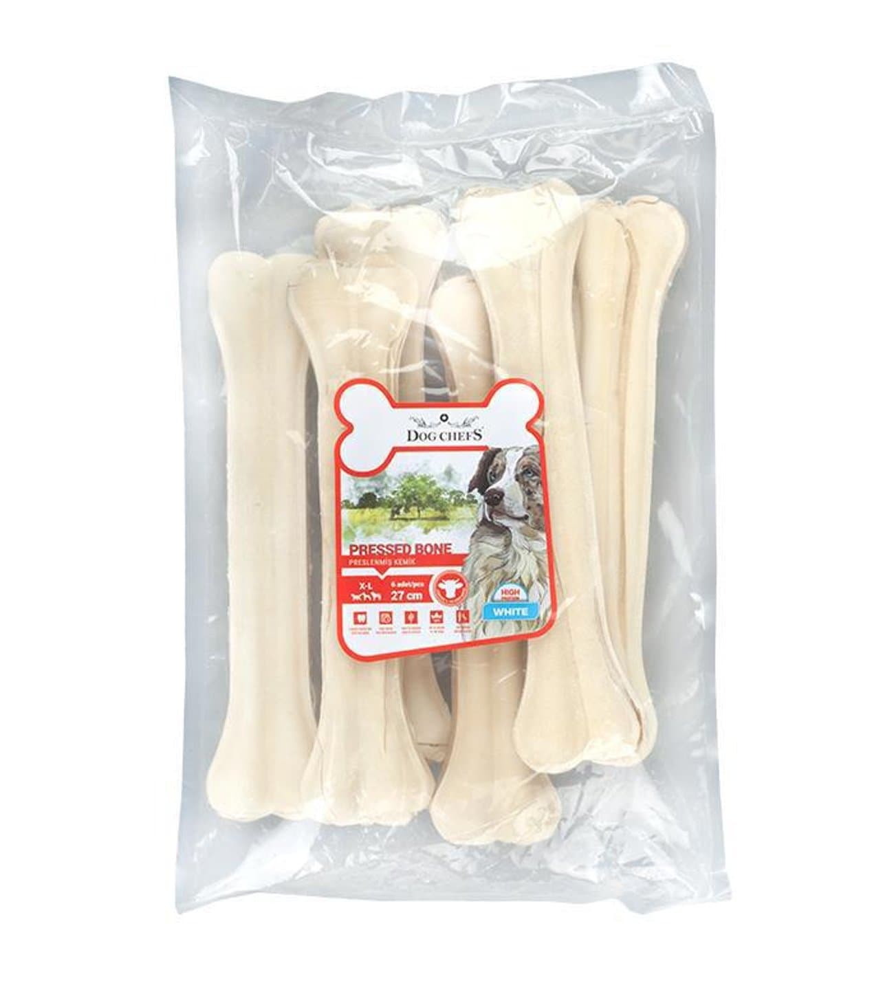 Dog Chefs Beyaz Kemik 27cm 180gr 6'lı - 1
